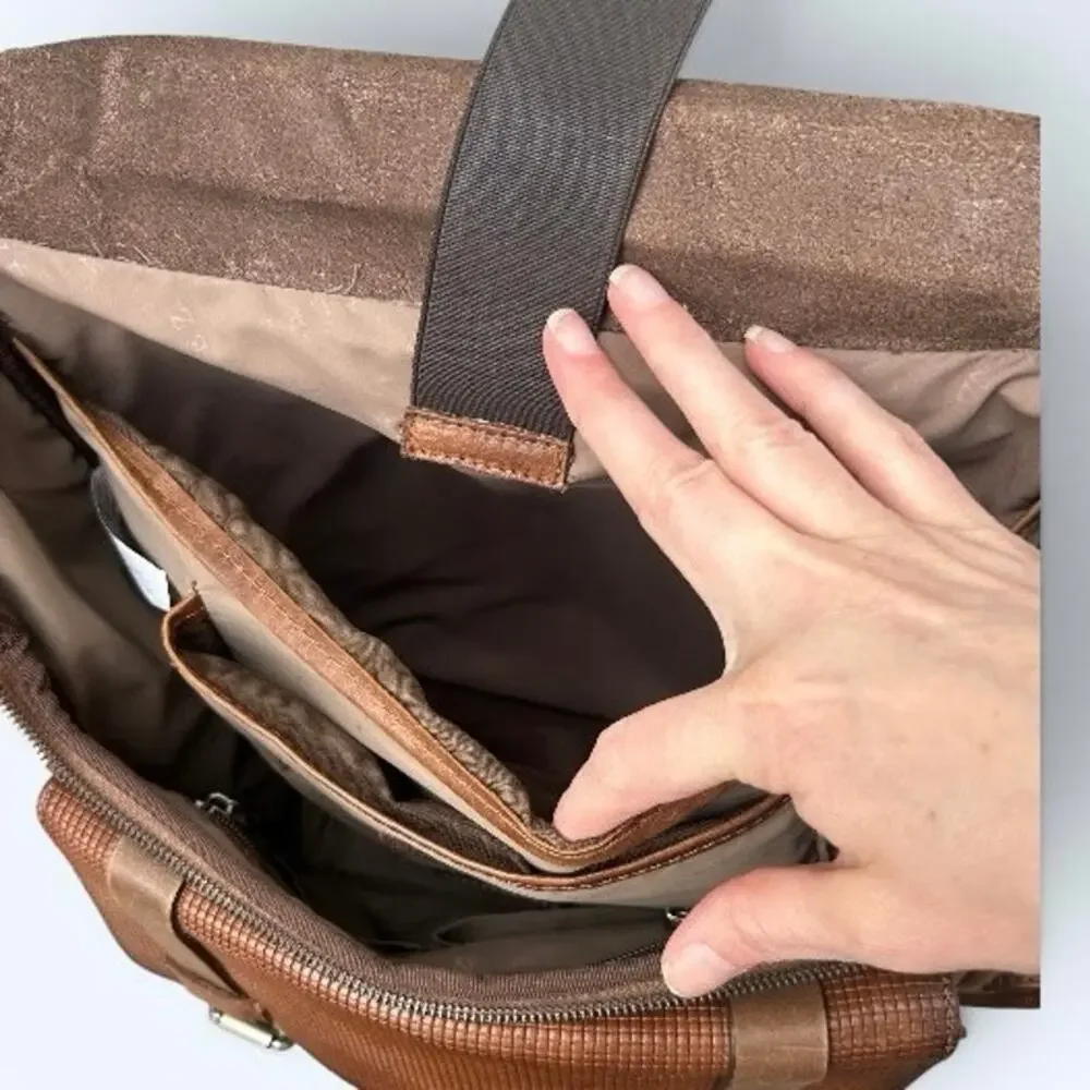 Velez Genuine Leather Archaeology Backpack Satchel Brown Multi-Pocket Laptop Bag